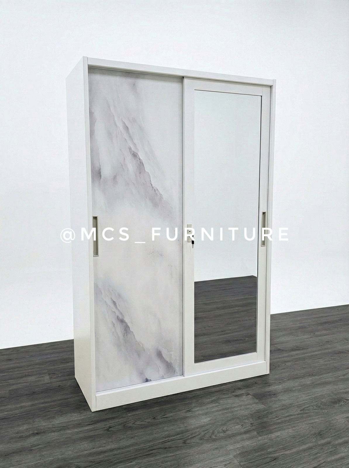 BIG SALE! LEMARI BESI SLIDING JUMBO 1,2 METER MARBLE